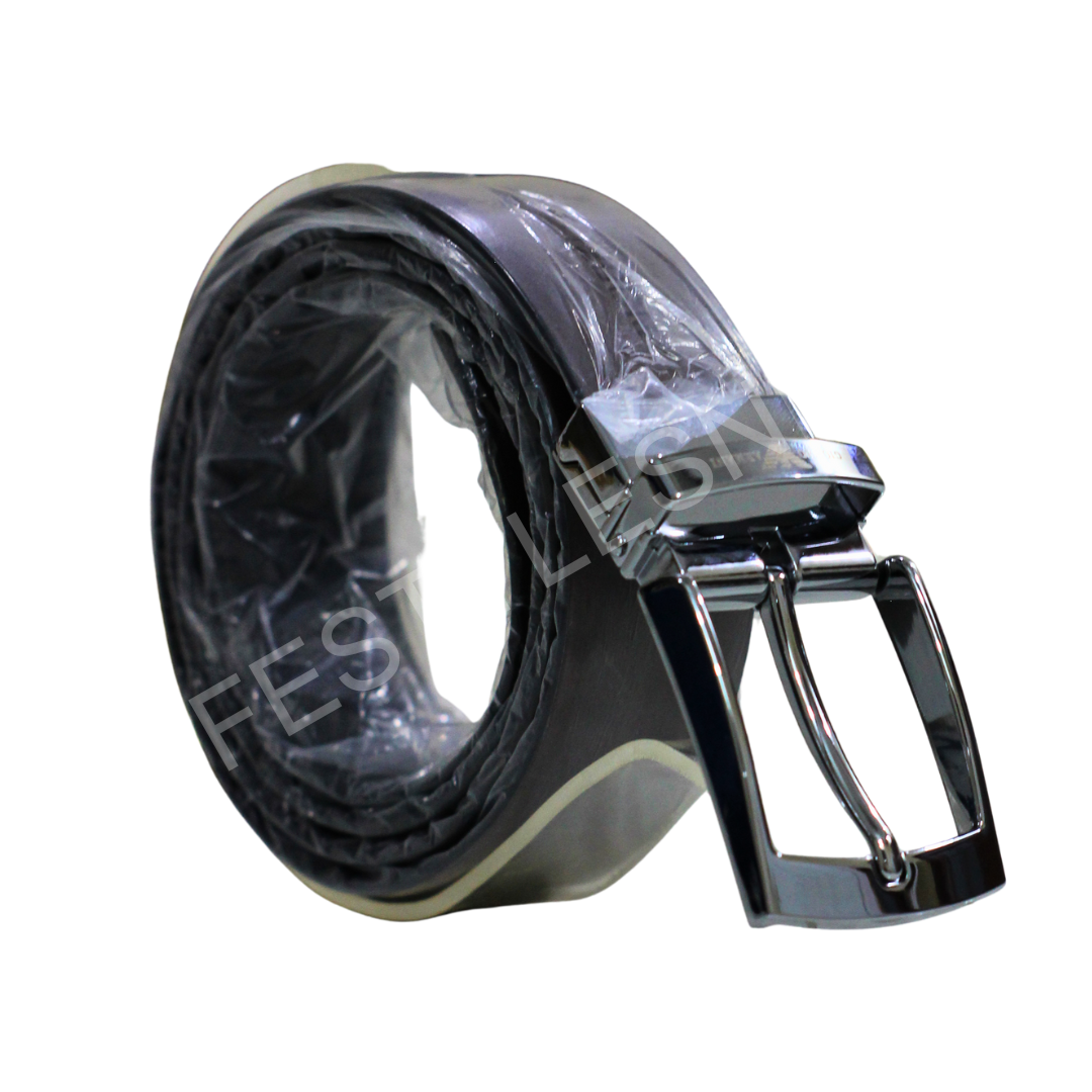 Double-Sided Dotted Formal Men's Leather Belt – Black & Brown | Premium Quality