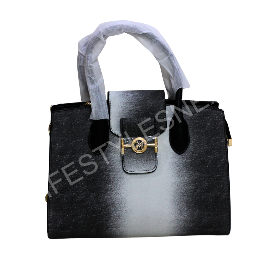 Elegant Ombre Handbag – Premium Leather Tote with Gold Accent Lock | Women’s Fashion Bag