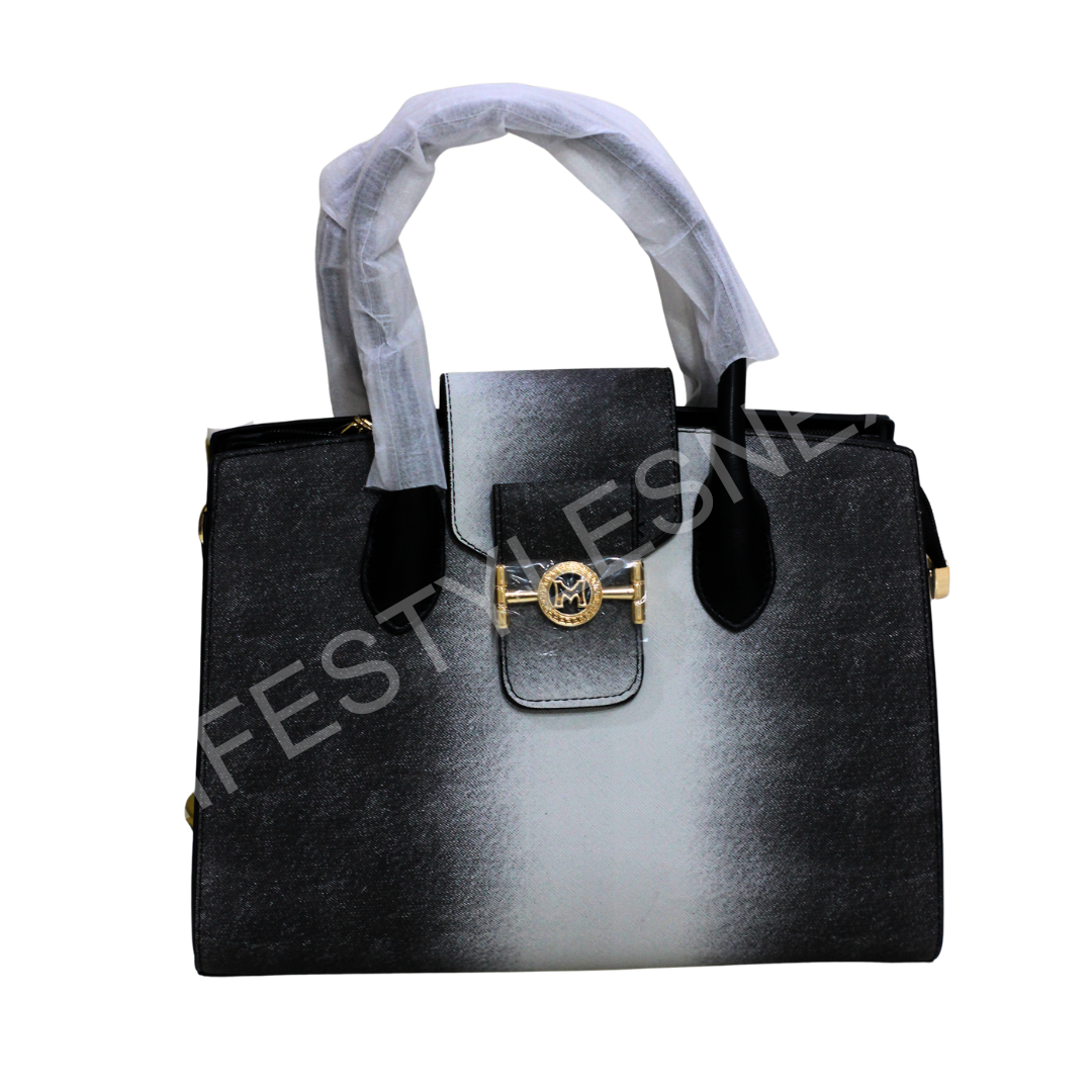Elegant Ombre Handbag – Premium Leather Tote with Gold Accent Lock | Women’s Fashion Bag