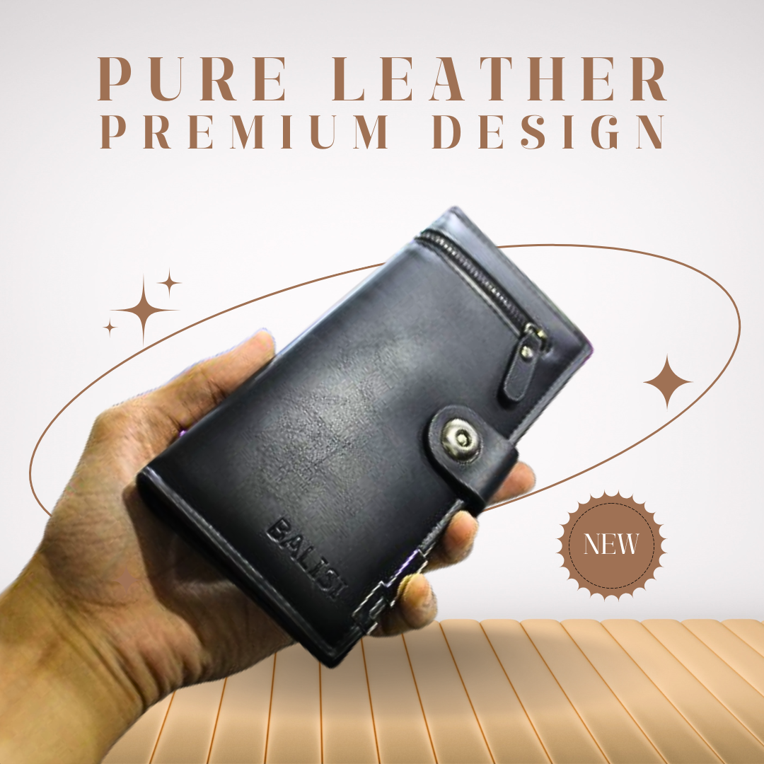 Premium Black Leather Wallet.