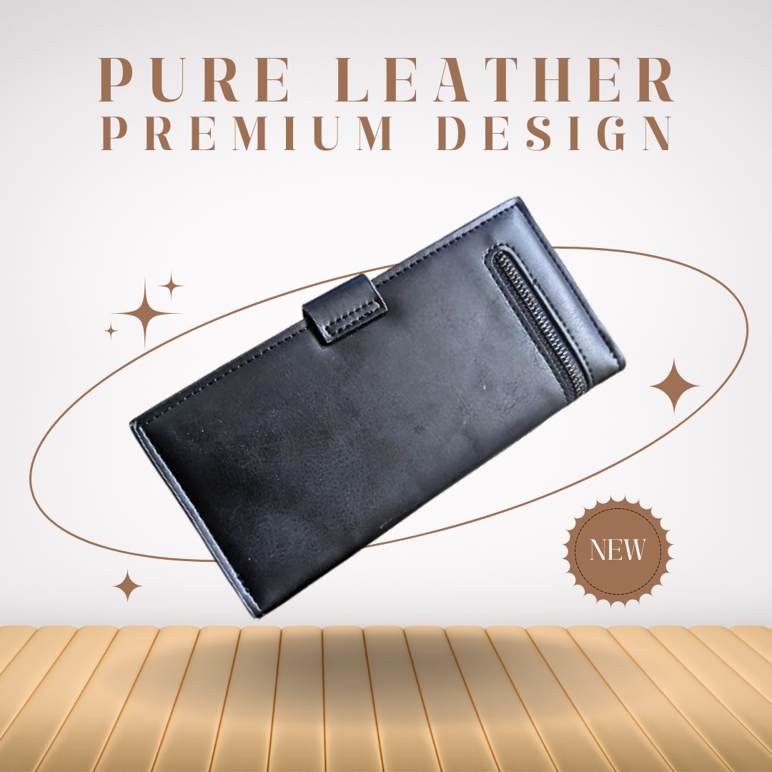 Premium Black Leather Wallet.