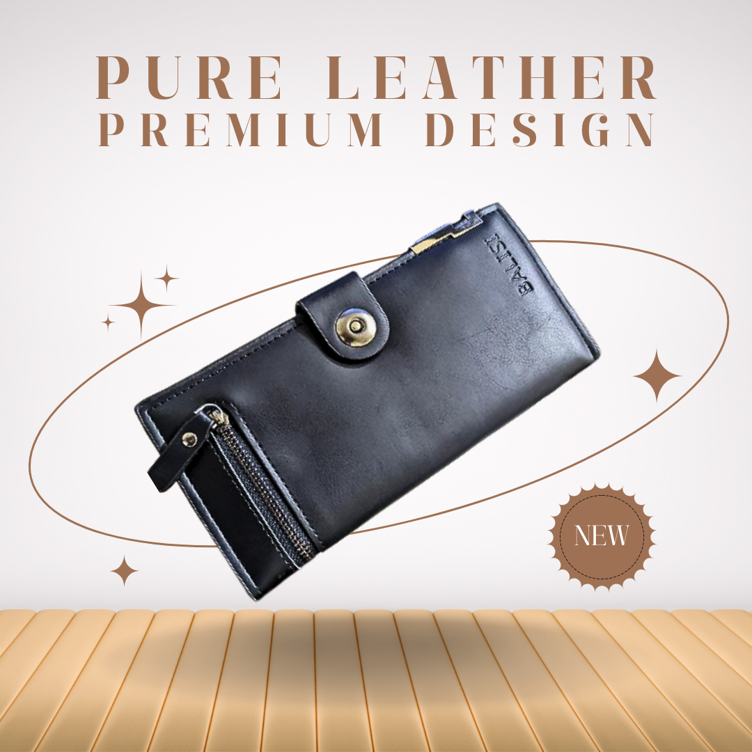 Premium Black Leather Wallet.