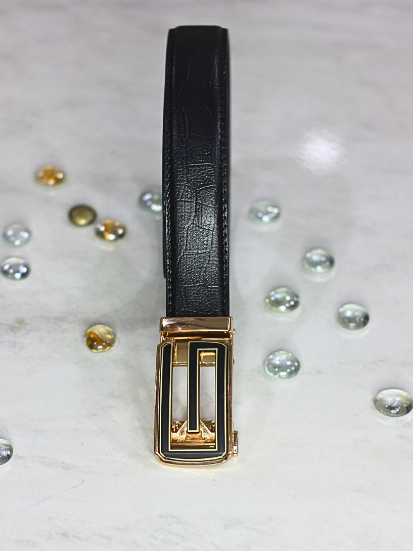Premium Black Leather Belt for Men