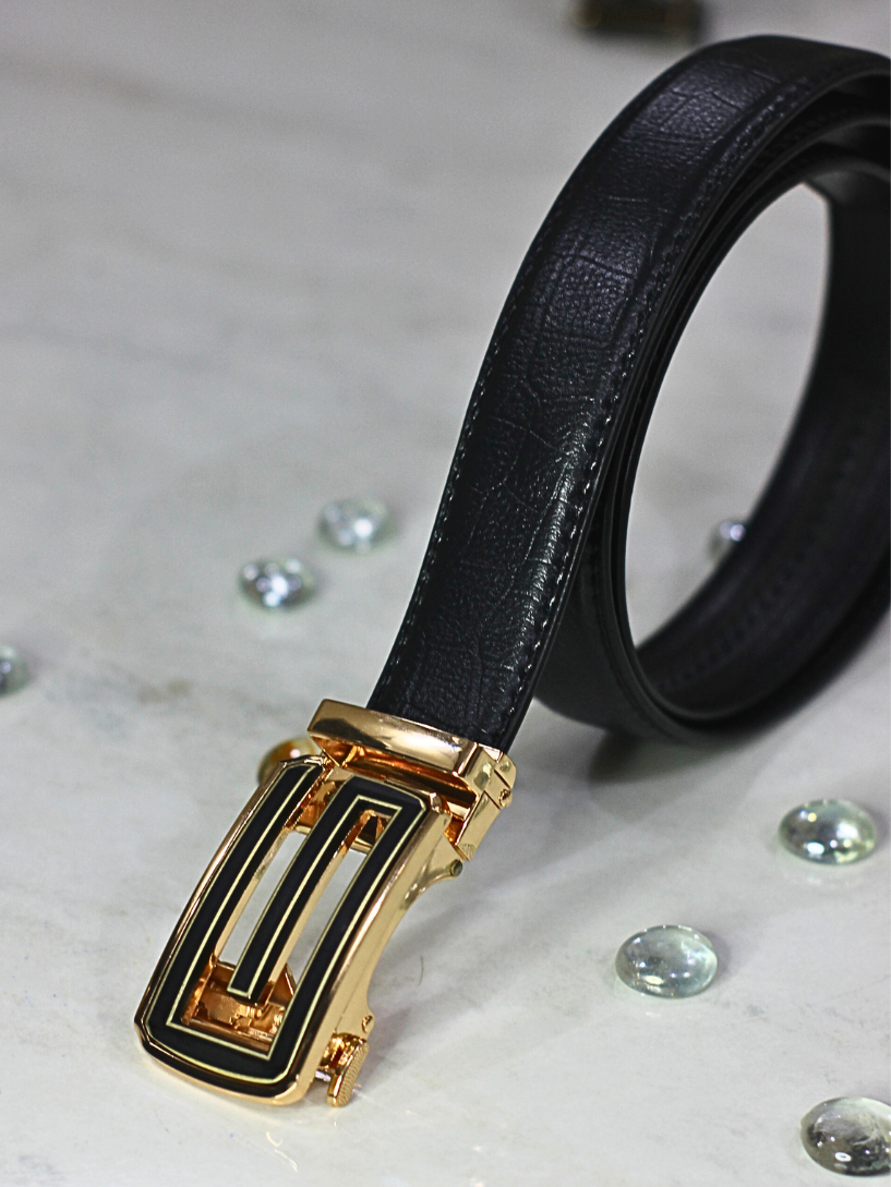 Premium Black Leather Belt for Men