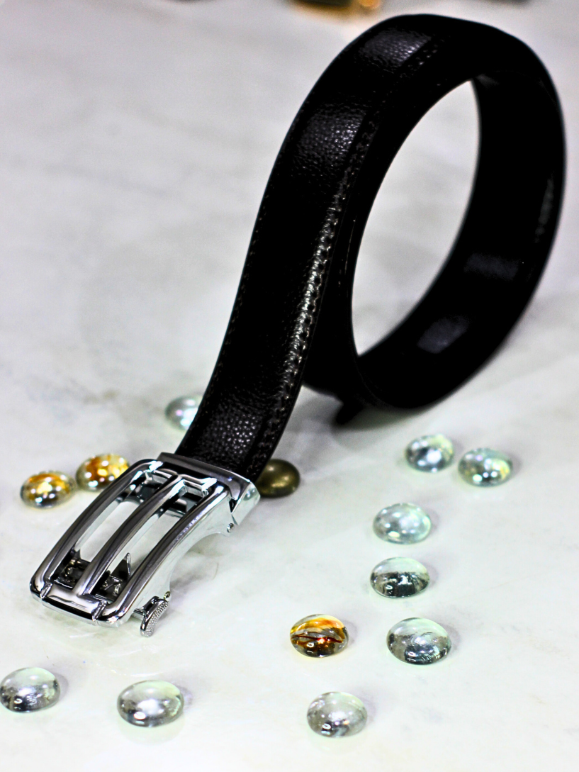 Premium Black Leather Belt for Men