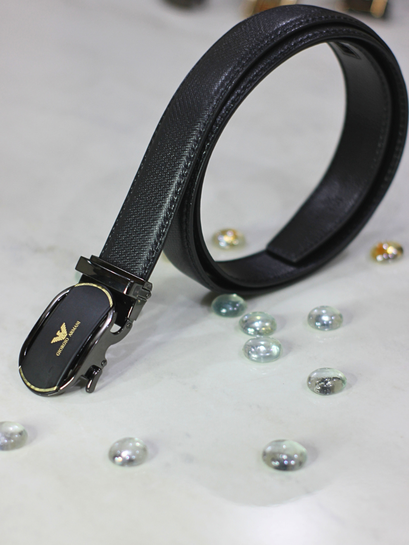 Premium Black Leather Belt for Men
