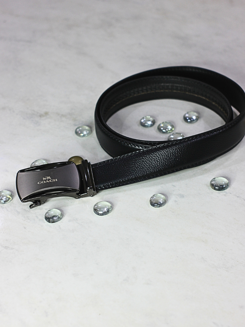 Premium Black Leather Belt for Men