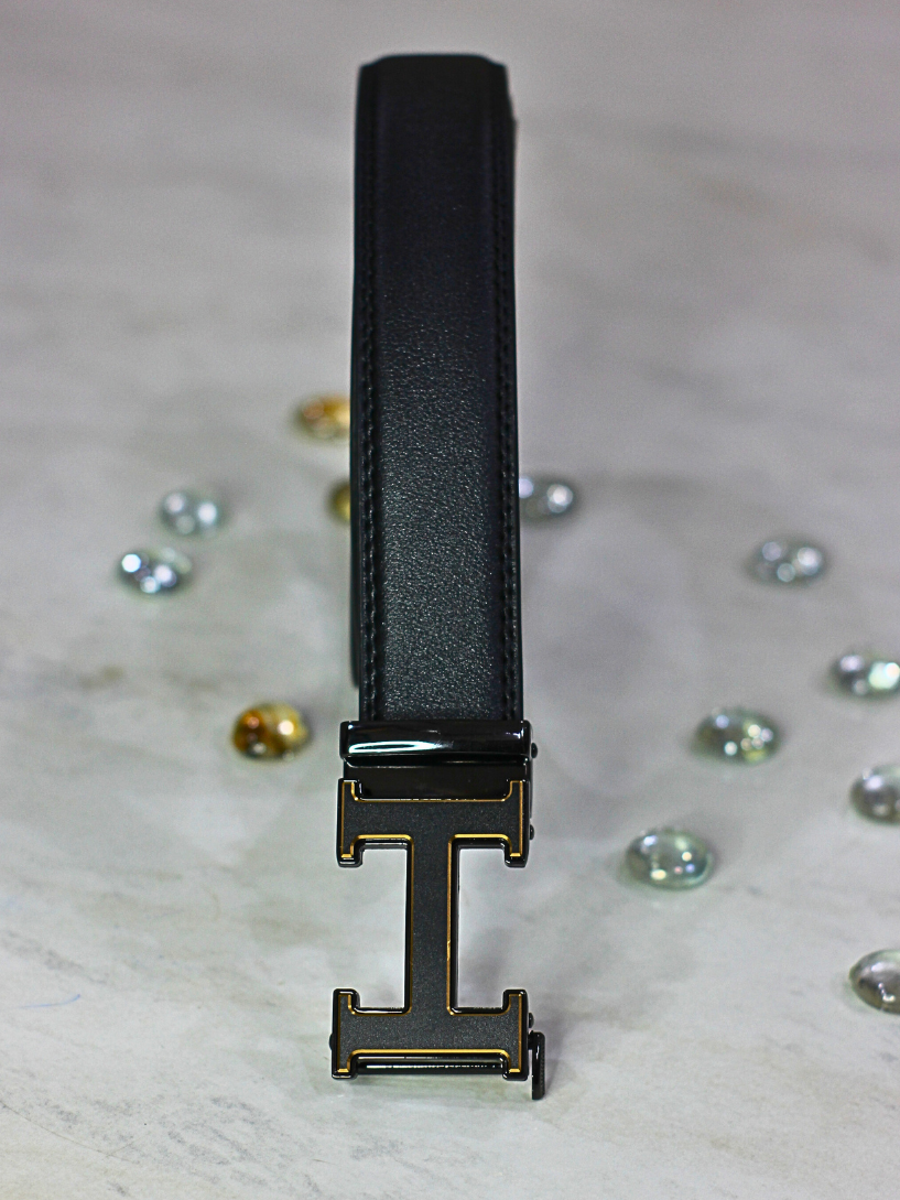 Premium Black Leather Belt for Men