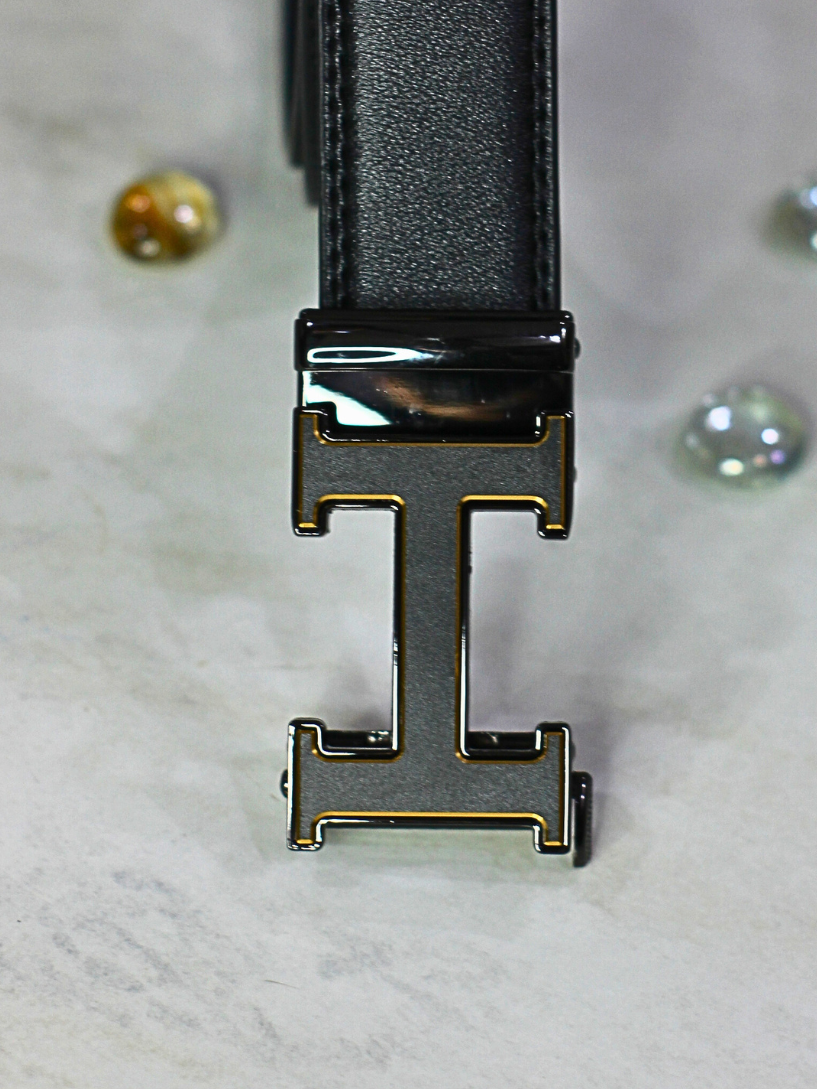 Premium Black Leather Belt for Men